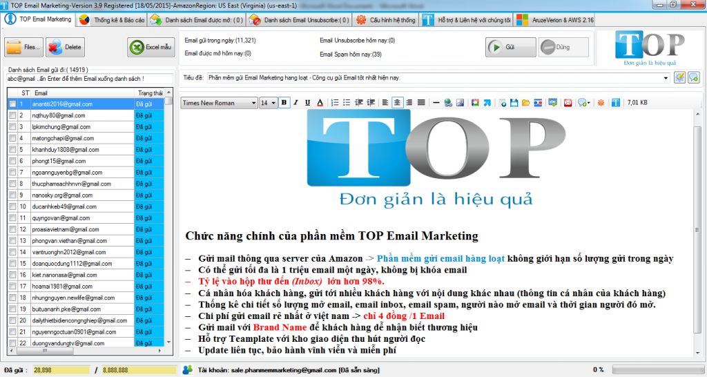 Phần mềm gửi email marketing hàng loạt